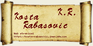 Kosta Rabasović vizit kartica